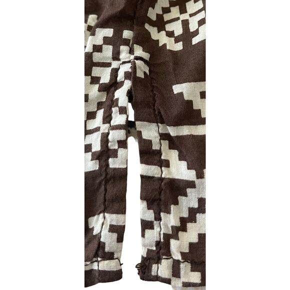 NINE WEST VINTAGE AMERICA V.A.C. SHORT SLV PULL-OVER BLOUSE, WOMENS, S-BRN/WHITE - Picture 9 of 12